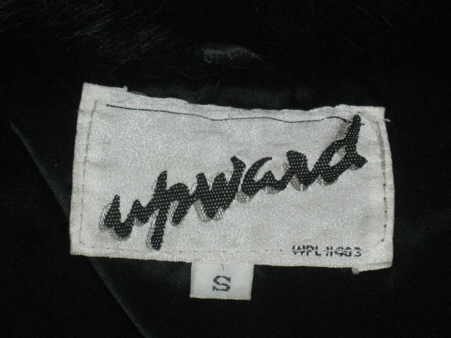 Womens Vtg Black Rabbit Fur Coat Jacket Size Small NR! 3