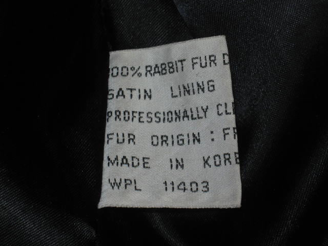 Womens Vtg Black Rabbit Fur Coat Jacket Size Small NR! 4
