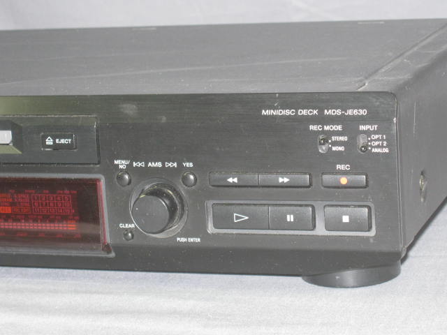Sony MDS-JE630 MD Minidisc Recorder Player Deck +Remote 2