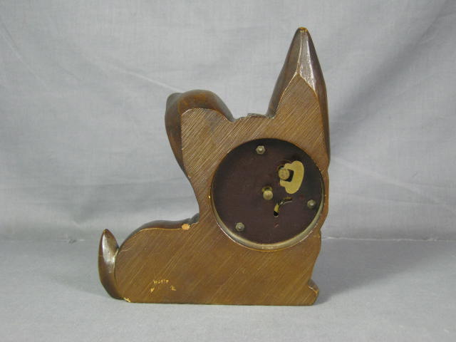 Antique 1920s Oswald German Dog Rotating Eyes Clock NR! 3