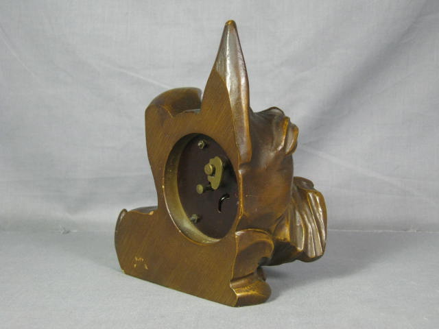 Antique 1920s Oswald German Dog Rotating Eyes Clock NR! 4