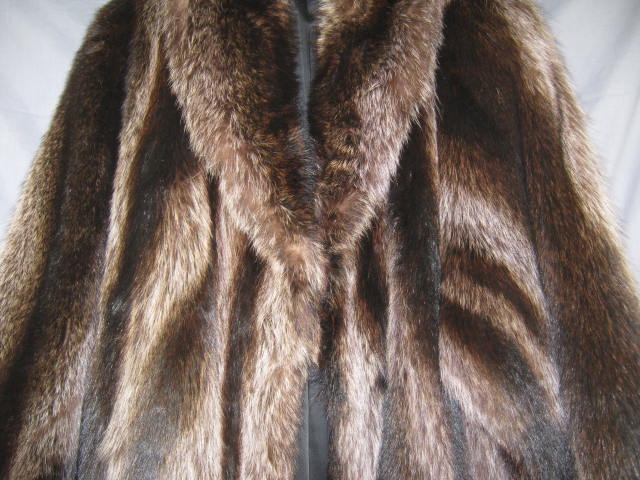 3/4 Length Natural Raccoon Fur Coat Hat $3000 Appraisal 1