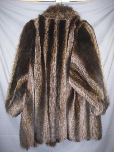 3/4 Length Natural Raccoon Fur Coat Hat $3000 Appraisal 2