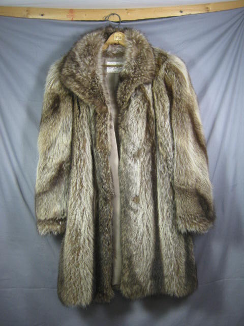 Ladies Womens 3/4 Length Natural Raccoon Fur Coat NR!