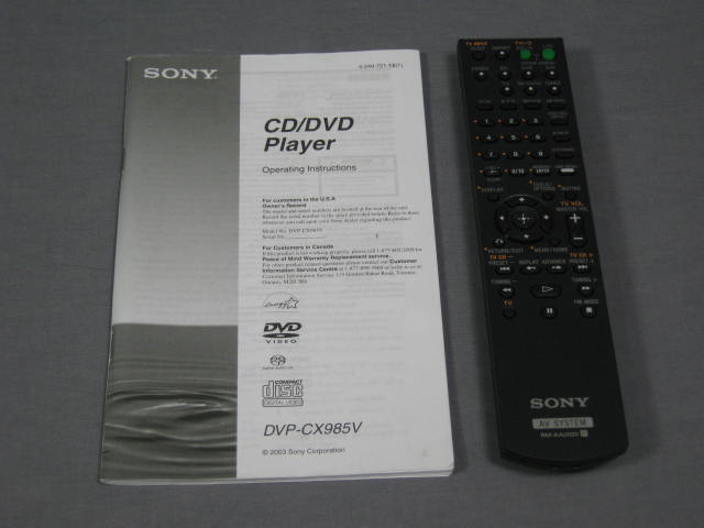 Sony DVP-CX985V Multi-Disc DVD/SACD/Video CD Changer NR 5
