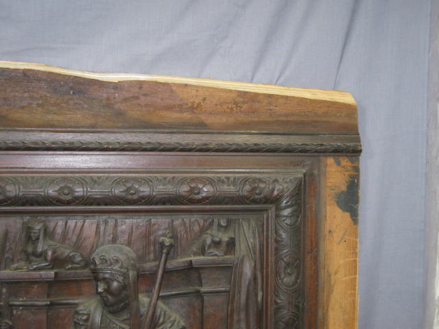 Large Vtg Carved Wood Wooden Relief Panel Roman Greek 3