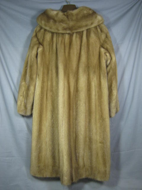 Womens Vtg Knee Length Mink Fur Winter Coat Sz 10/12 NR 1