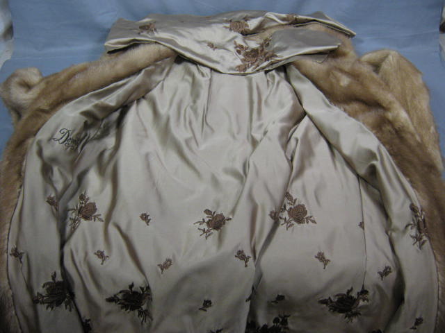Womens Vtg Knee Length Mink Fur Winter Coat Sz 10/12 NR 2