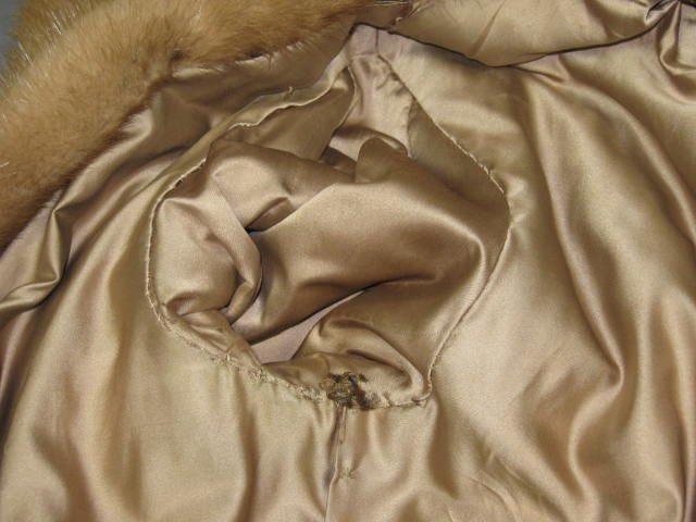Womens Vtg Knee Length Mink Fur Winter Coat Sz 10/12 NR 4