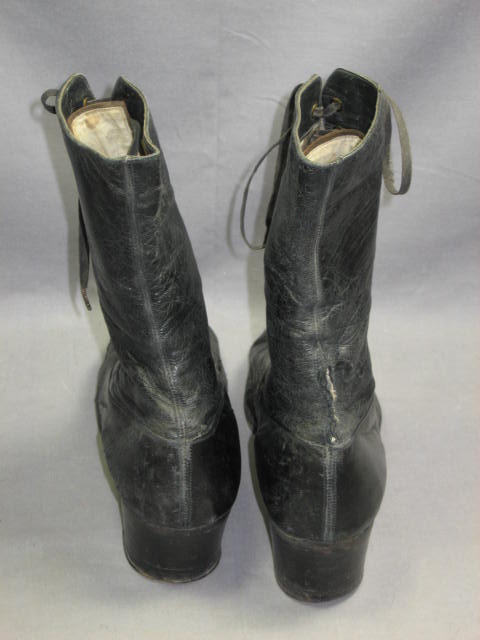 Antique 1800s Lace Up Shoes/Boots +6 Pairs Stockings NR 3
