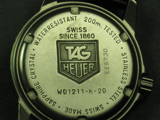 Mens Tag Heuer Professional Watch WD1211-K-20 200m NR! 4