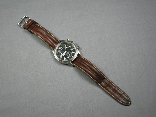 Hamilton 3832 Field Chronograph Mens Watch Water Resistant 5ATM Leather Band