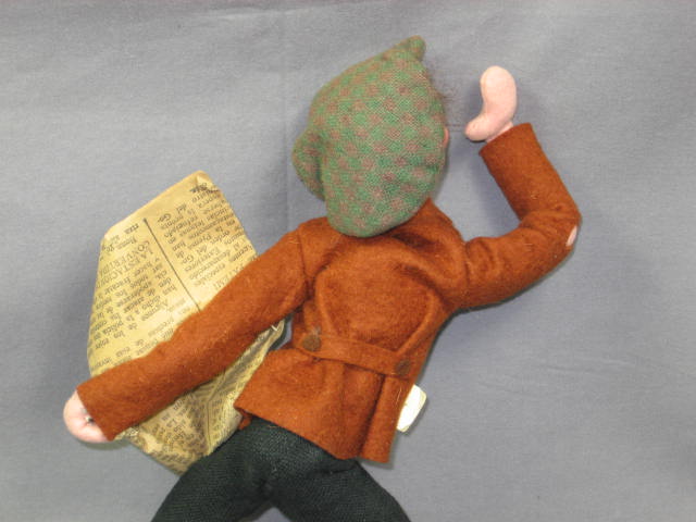 Vintage Spanish Klumpe Felt Paperboy Doll W/Label Spain 5