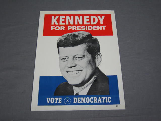 Vtg Original 1960 JFK John F Kennedy Campaign Poster NR