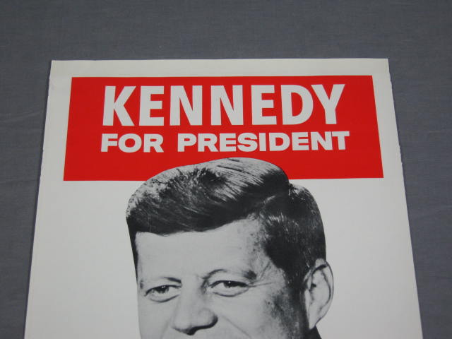 Vtg Original 1960 JFK John F Kennedy Campaign Poster NR 1