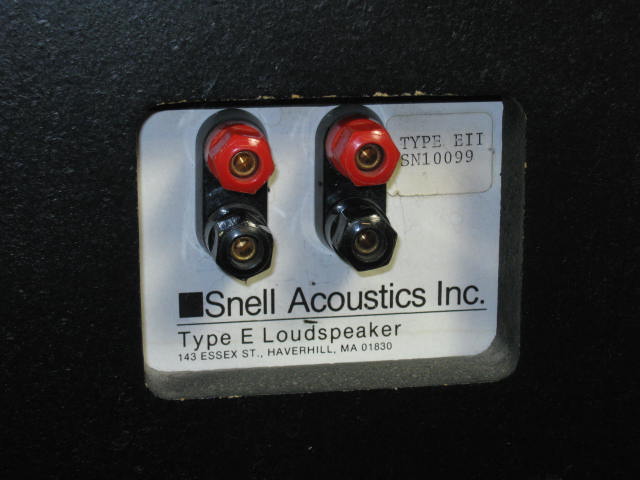 Snell Acoustics Type E/II Speakers + Audioquest Cables 10