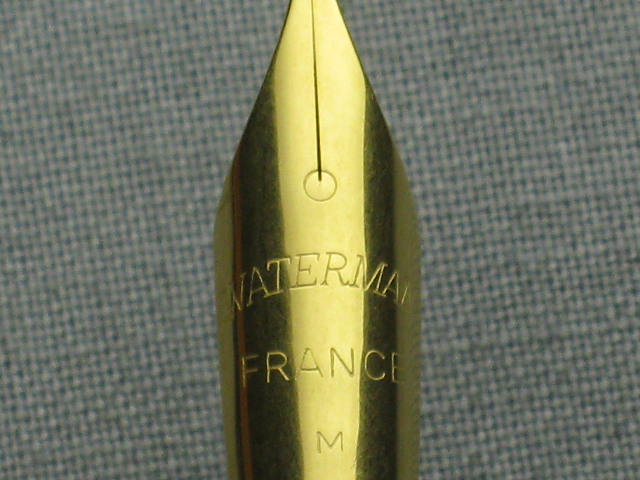 Vtg Waterman Laureat Gunmetal Fountain Pen +Case Unused 6