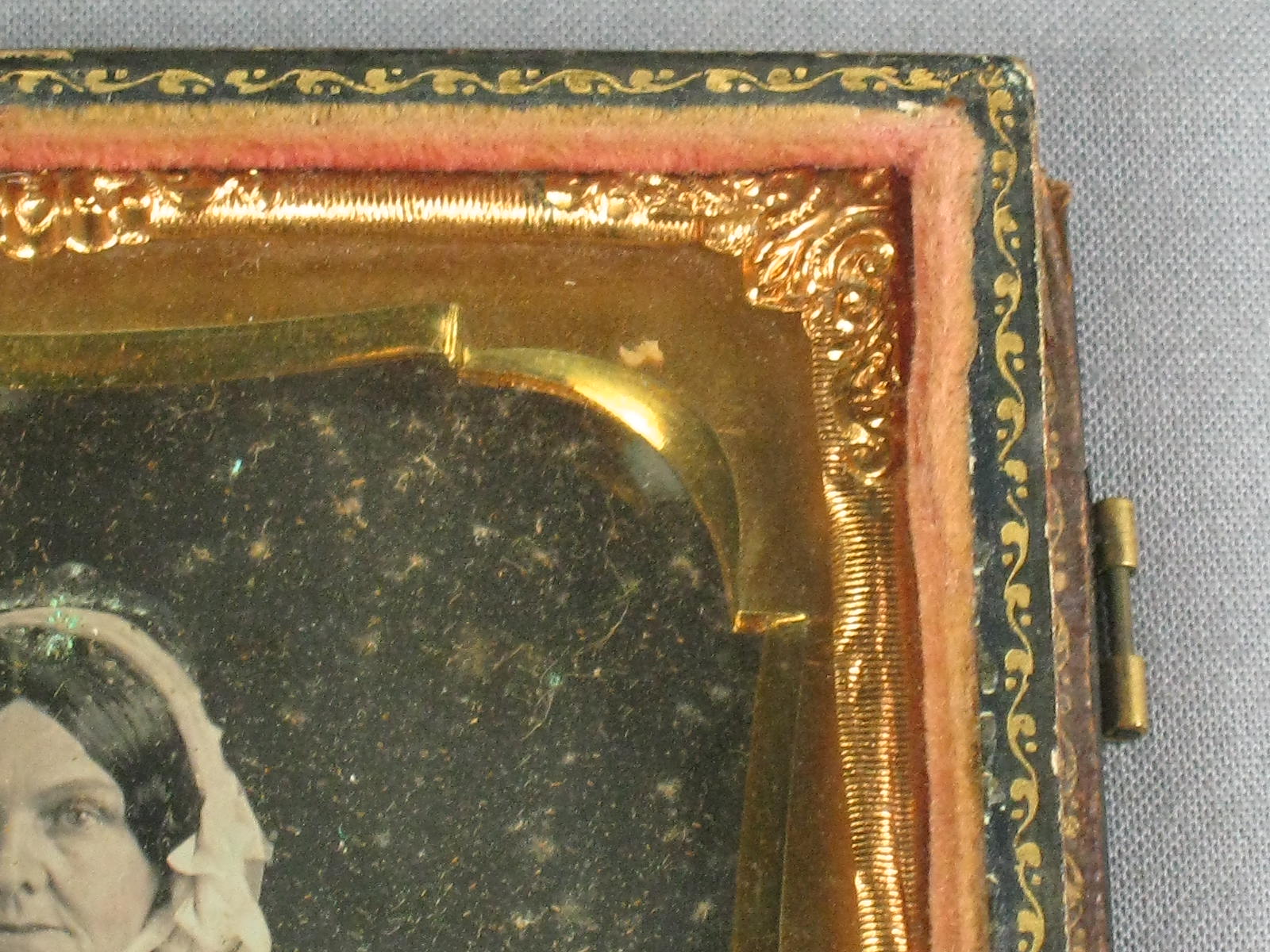 Antique Daguerreotype Photo Mother Of Pearl Frame Case 5