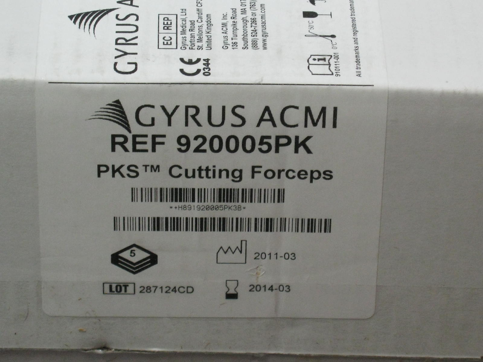 5 Gyrus Acmi 920005PK PKS Cutting Forceps Exp 03/2014 3