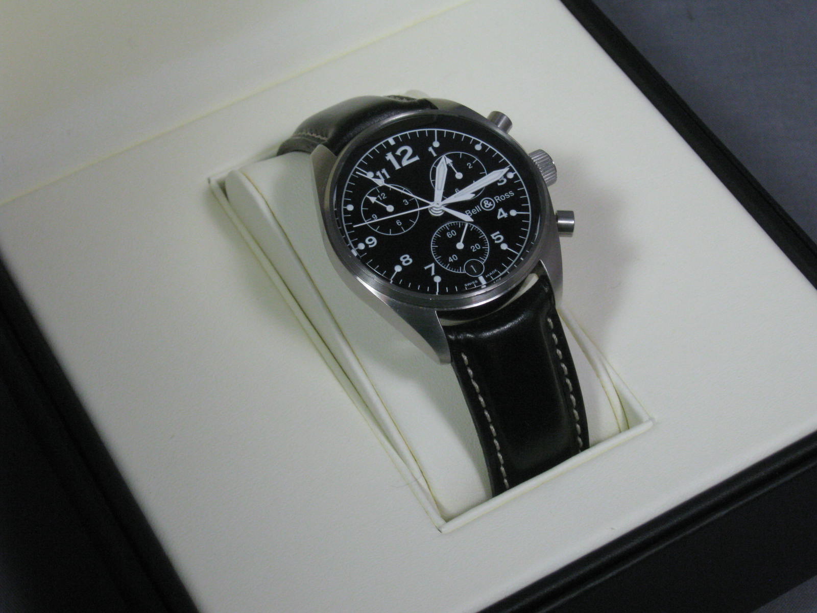Bell & Ross Chronograph Watch Vintage Model 120 W/ Box 1