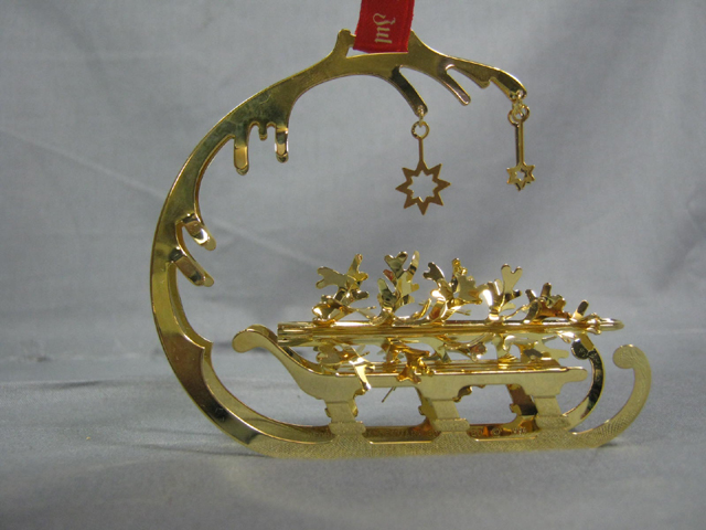 1995 Georg Jensen Juleuro Christmas Sleigh Ornament NR 1