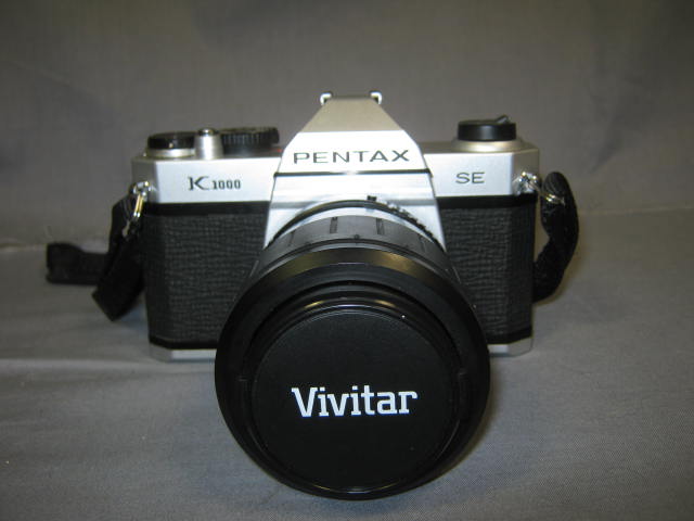 Pentax K1000 SE 35mm Film Camera Vivitar Macro Lens NR 1