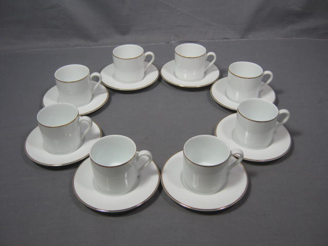 8 Tiffany & Co Demitasse Coffee Tea Cups & Saucers Gold 1