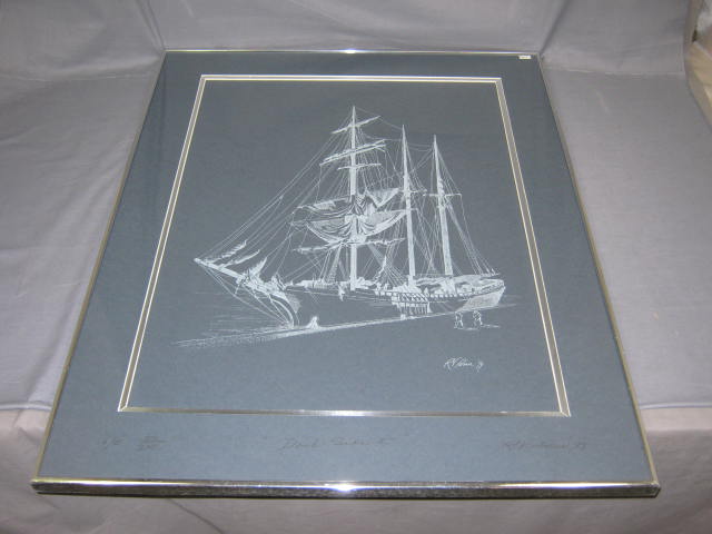 Signed 1979 Richard V Pomer Print Dock Side II 53/250