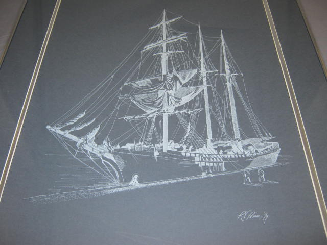Signed 1979 Richard V Pomer Print Dock Side II 53/250 1