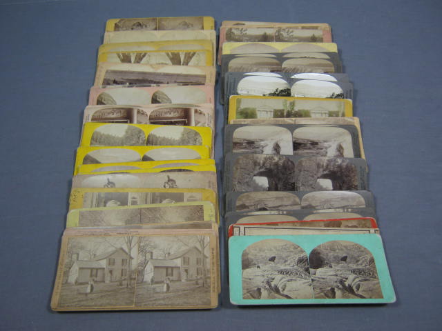Antique Stereoscope 1889 W/ 44 Stereoview Cards Lot NR 5