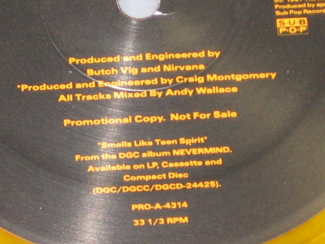 Nirvana Teen Spirit Yellow Vinyl LP + Sealed Wishkah NR 5