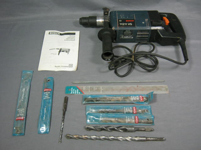 Bosch 11211 VS 1" Rotary Hammer Drill Kit W/ Bits Case+ 1