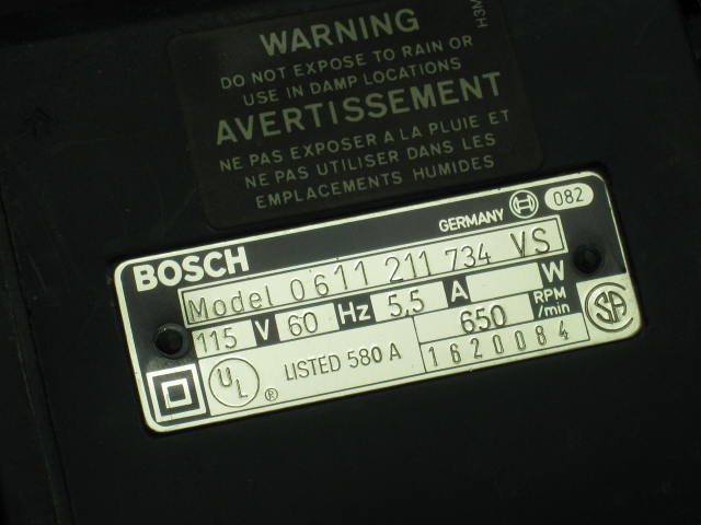 Bosch 11211 VS 1" Rotary Hammer Drill Kit W/ Bits Case+ 3