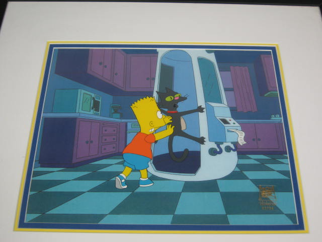 Simpsons Original Animation Production Serigraph Sericel Cel Cell Bart + 1