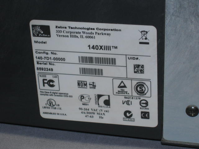 Zebra 140xiIII Plus Thermal Barcode Label Printer + NR! 9