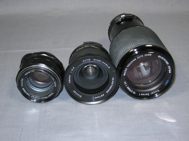 Asahi Pentax Spotmatic SP II 35mm SLR Film Camera Lot + 8