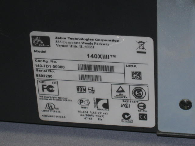 Zebra 140xiIII Plus Thermal Barcode Label Printer + NR! 5