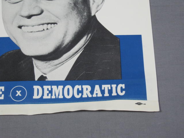 Vtg Original 1960 JFK John F Kennedy Democratic Presidential Campaign Poster NR! 4