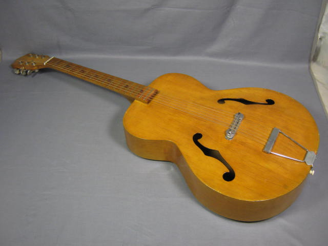 Vintage Hollow Body Archtop Acoustic Guitar W/ Yamaha Hard Case L264 6858 NO RES 1