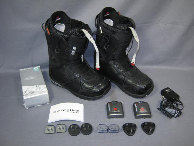 Mens Black Burton SLX Snowboard Boots 2009 Sz 9 W/ Therm-Ic Supreme Heat Heaters