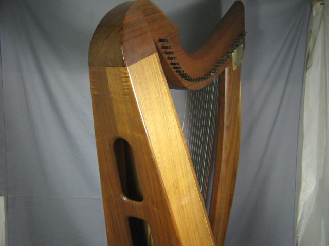1993 Triplett Excelle 33-String Wire Lever Harp Cherry Walnut Wood +Padded Case 7