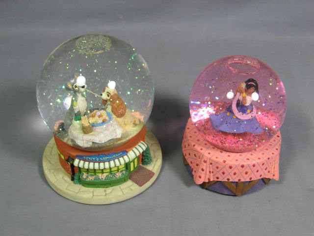 7 Disney Snow Water Globes Collection Lot Musical + NR 4