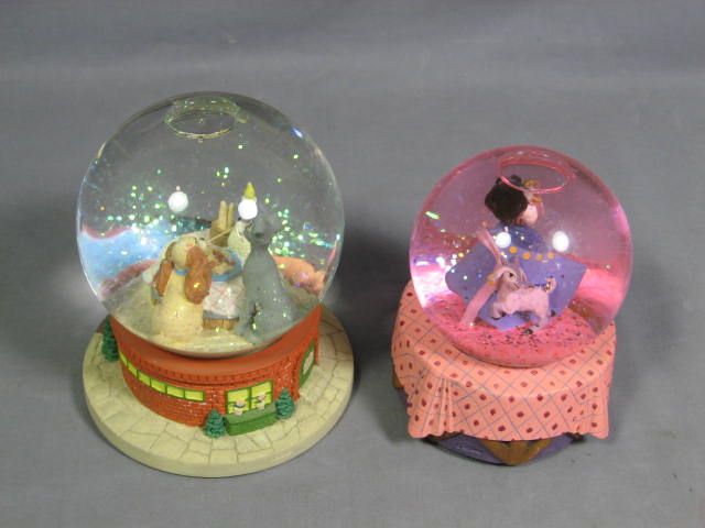 7 Disney Snow Water Globes Collection Lot Musical + NR 5