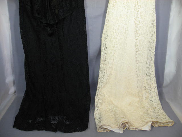 2 Vintage Antique 1930s Lace Evening Gowns Dresses NR 2