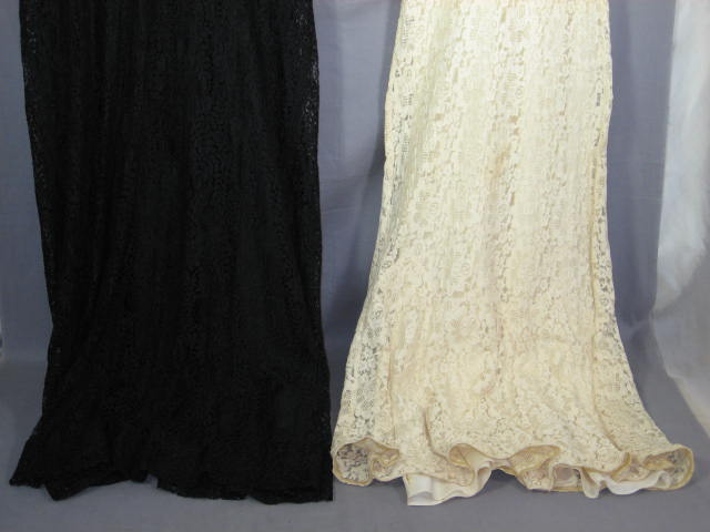 2 Vintage Antique 1930s Lace Evening Gowns Dresses NR 5