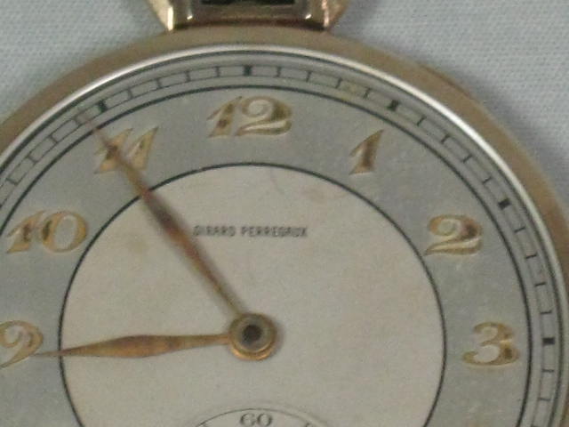 Vintage Girard Perregaux Swiss 17-Jewel Pocket Watch With 7 Gram 10K Gold Chain 2