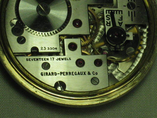 Vintage Girard Perregaux Swiss 17-Jewel Pocket Watch With 7 Gram 10K Gold Chain 9