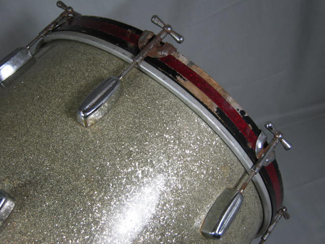 Rare Vintage 1950s Rogers Holiday Gold Sparkle Bass Kick Drum 20x14 12