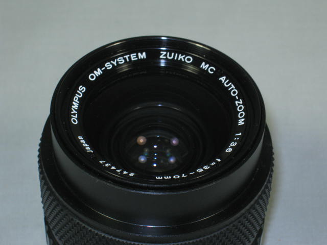 Olympus OM System Auto-S Zuiko 35-70mm f/3.6 Zoom Camera Lens + Sun Shield Case+ 2