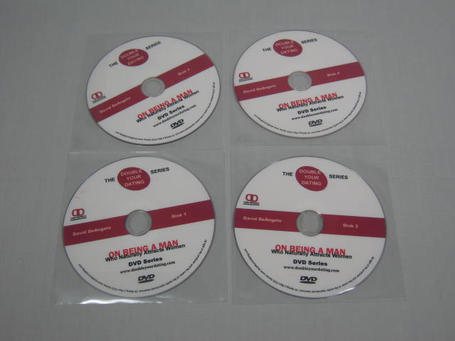 David DeAngelo Double Your Dating Series On Being A Man 4 Disc DVD Set Lot NR!
